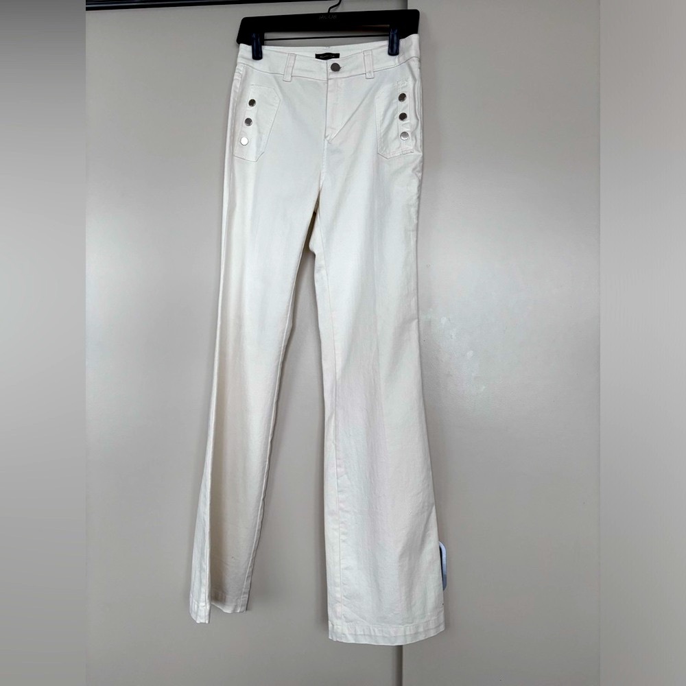 SOLD Massimo Dutti white flare jeans.